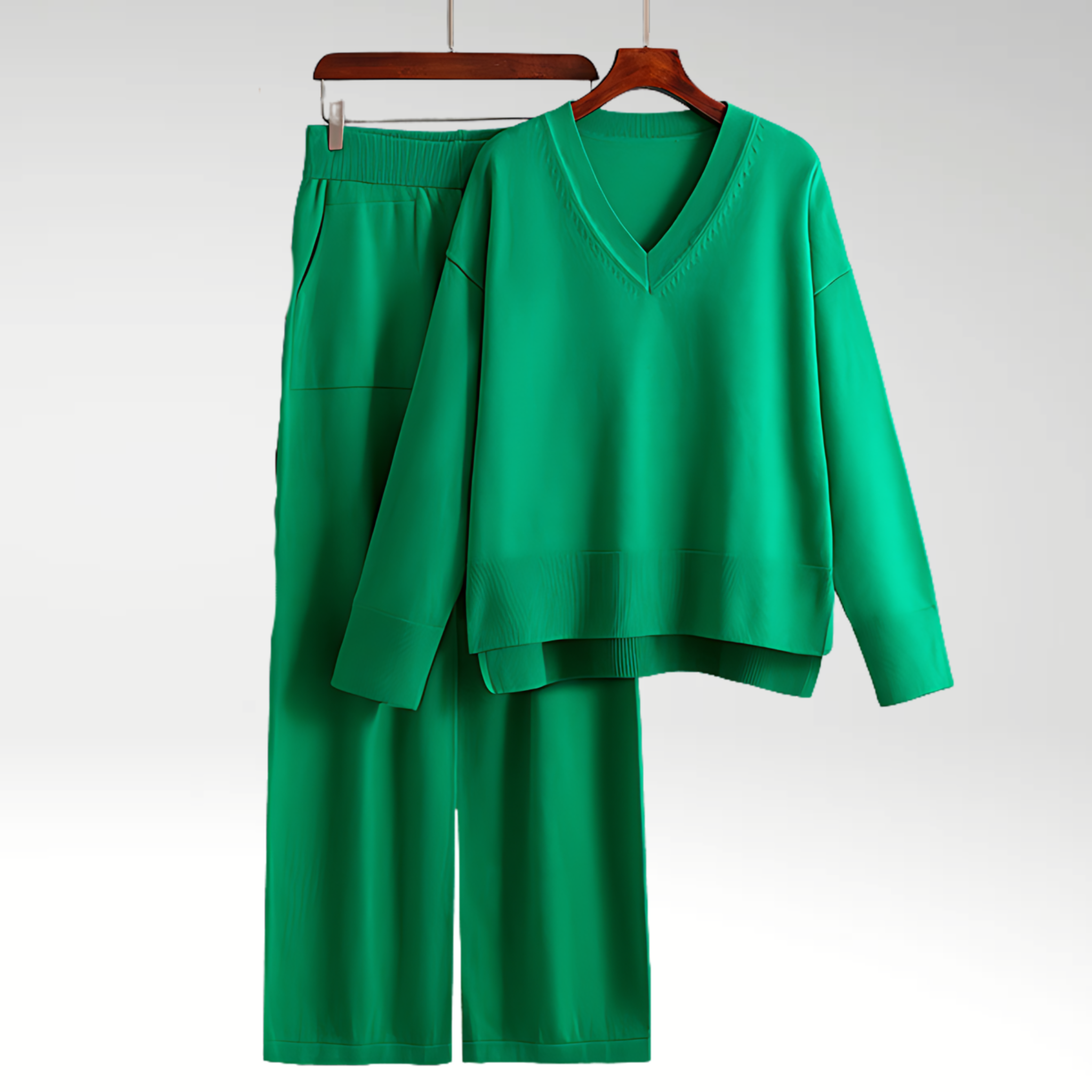 Bożena | Zestaw dwóch części Luxe z dekoltem V