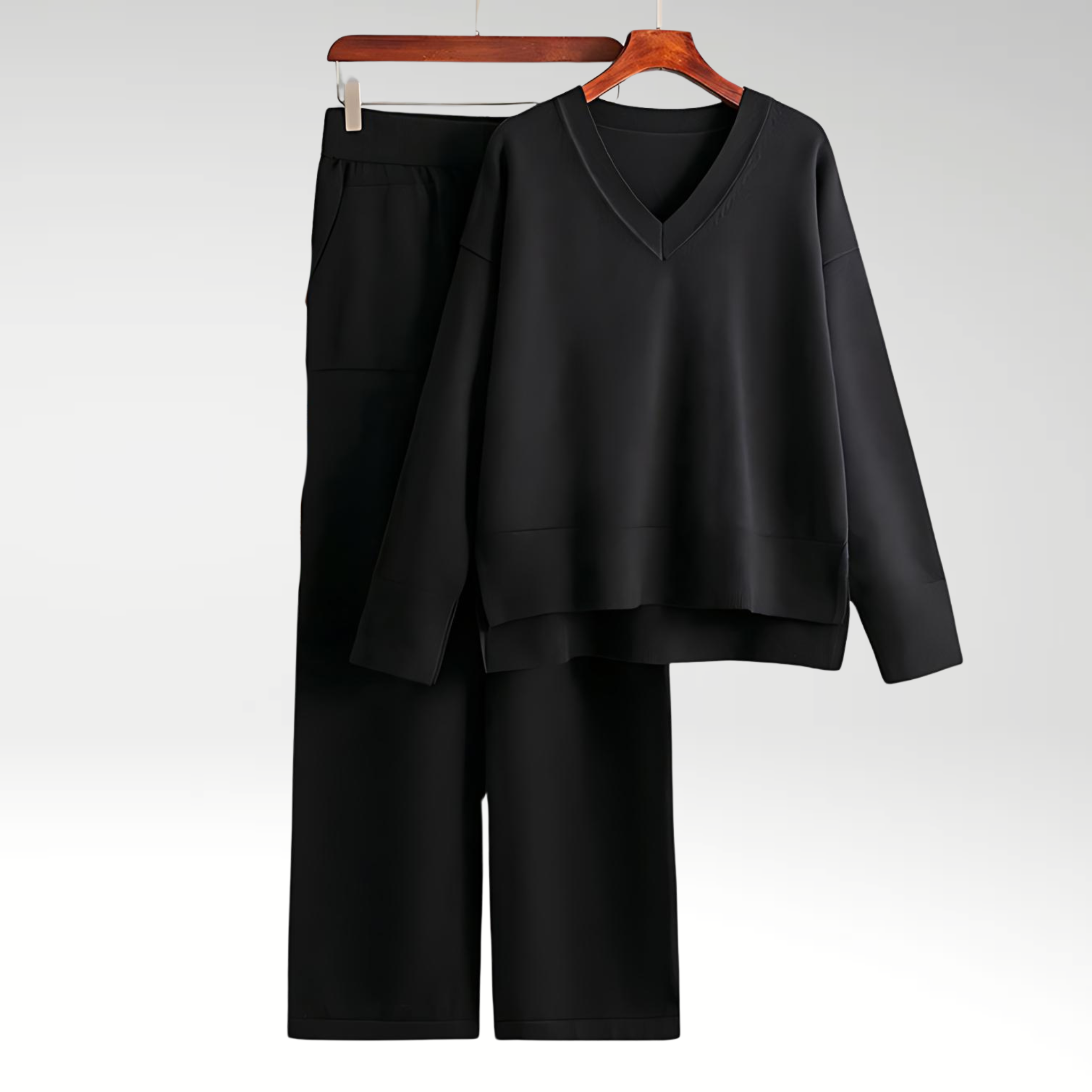 Bożena | Zestaw dwóch części Luxe z dekoltem V