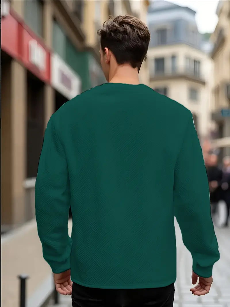 Łukasz | Sweter z Długim Rękawem w Stylu Casual z Geometrycznym Wzorem