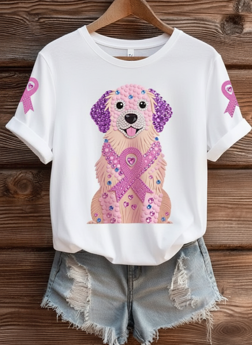 Złota Blanca | Wspierająca Koszulka z Haftem