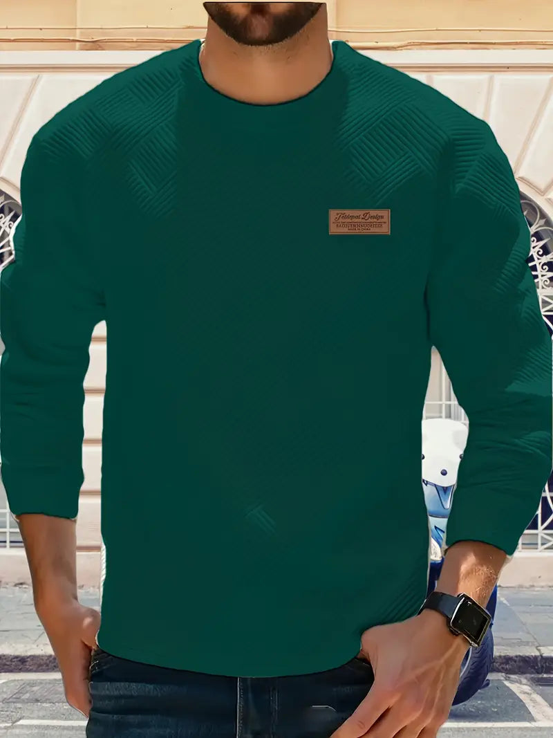 Łukasz | Sweter z Długim Rękawem w Stylu Casual z Geometrycznym Wzorem