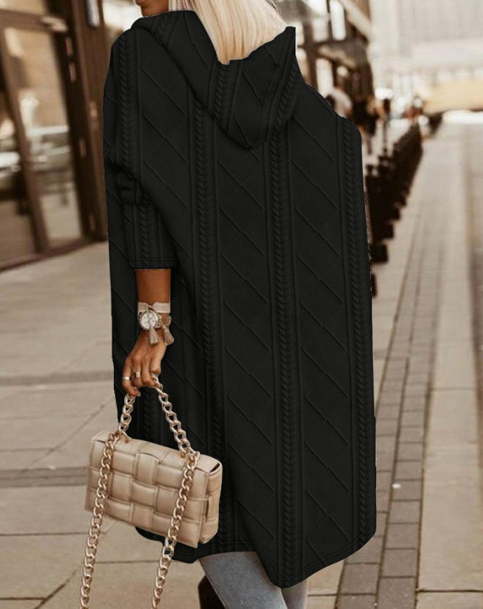 Lucyna | Długi kardigan z kapturem