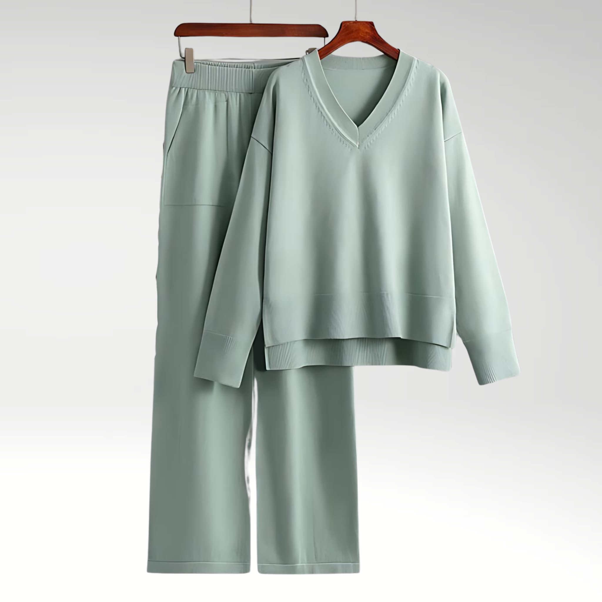 Bożena | Zestaw dwóch części Luxe z dekoltem V