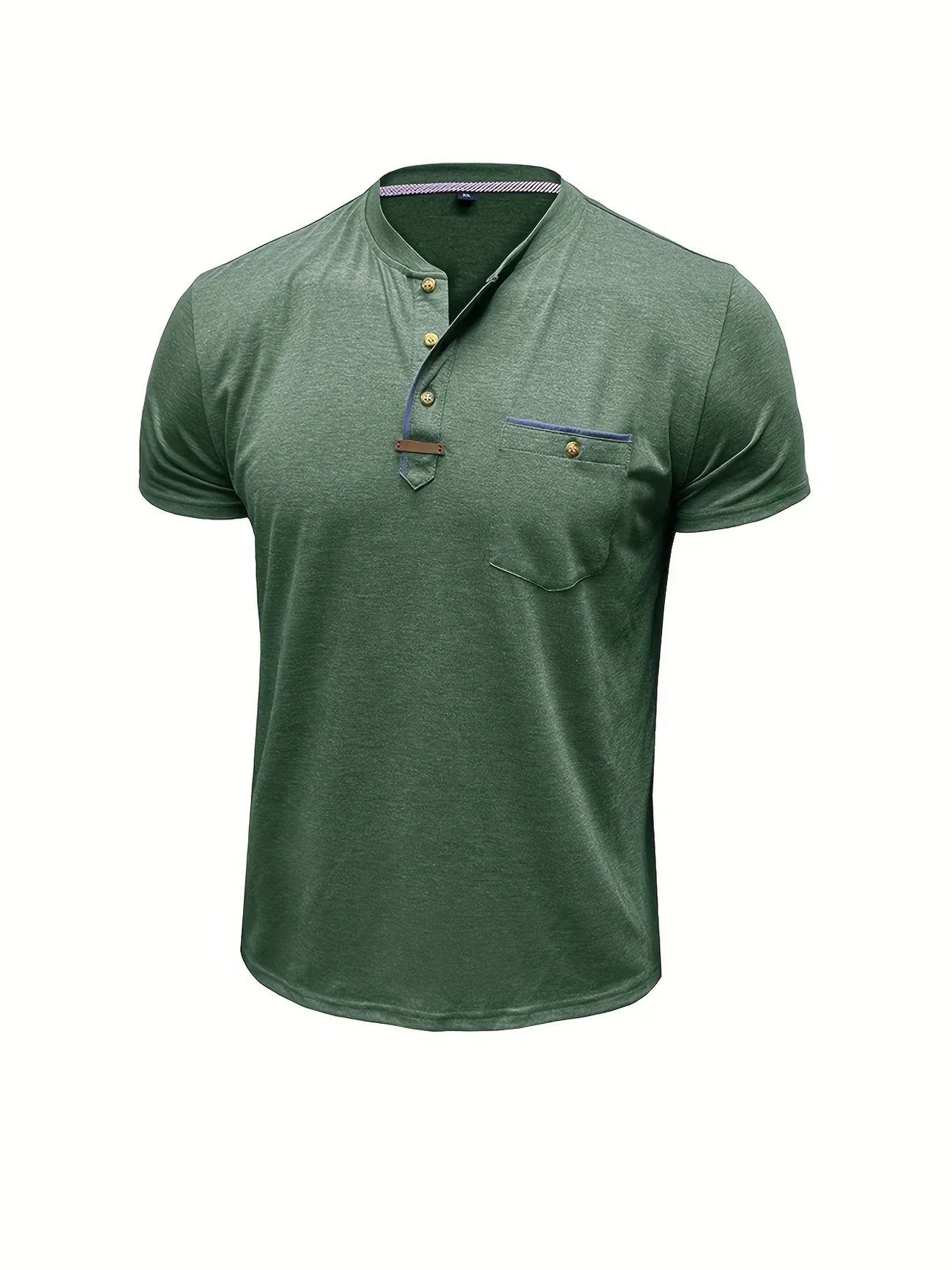 Feliks | Elegancka koszulka z okrągłym dekoltem i kieszonką