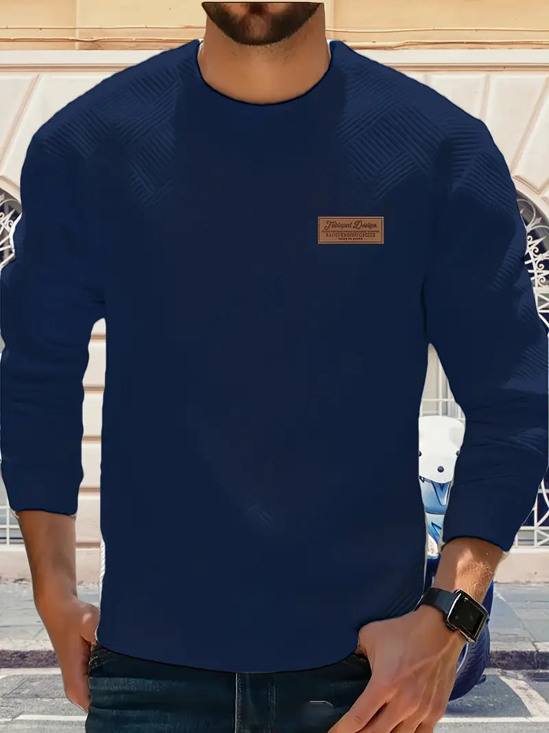 Łukasz | Sweter z Długim Rękawem w Stylu Casual z Geometrycznym Wzorem