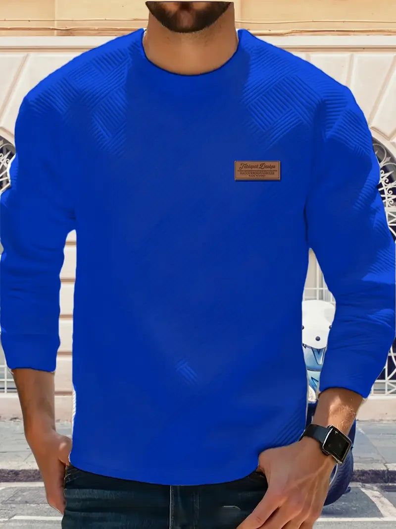 Łukasz | Sweter z Długim Rękawem w Stylu Casual z Geometrycznym Wzorem