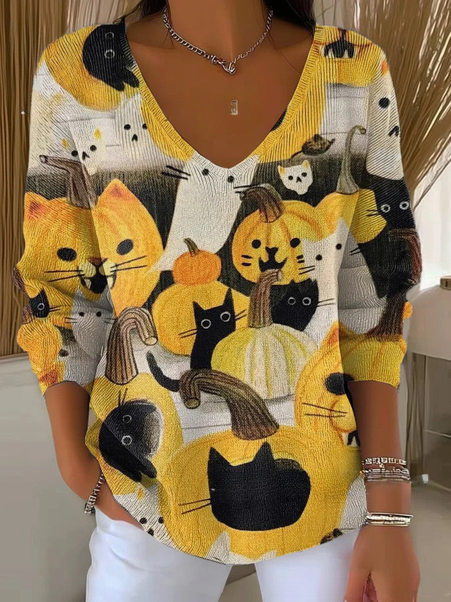 Agnieszka | Sweter z dekoltem w serek